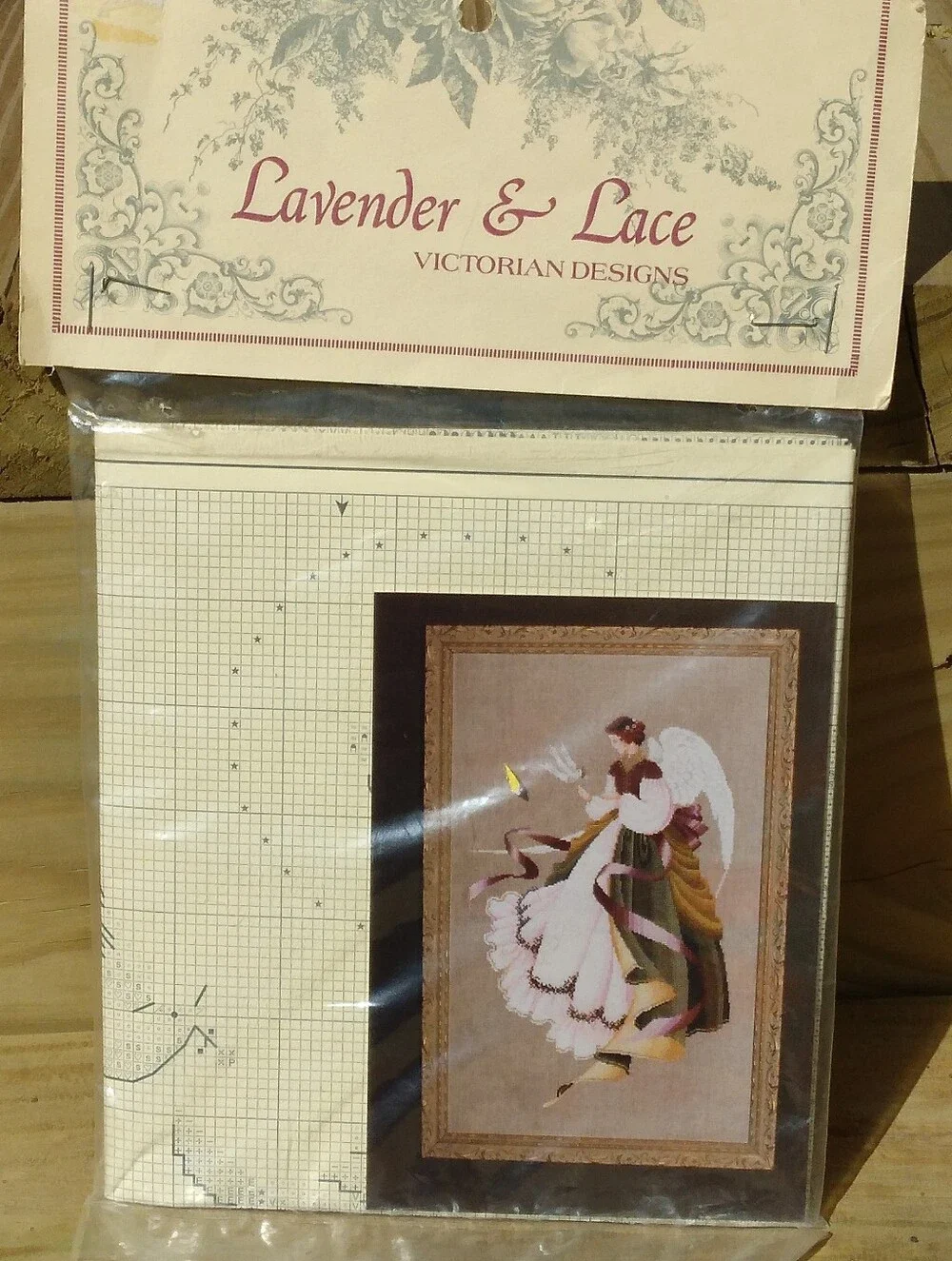 Vintage 1991 Lavendar And Lace Angel Of Grace Cross Stitch Pattern, NIP
